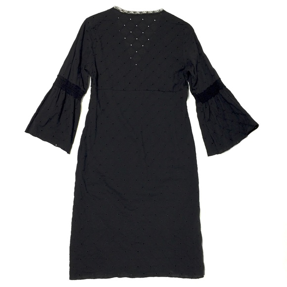 COLLECTIVE CLOTHING Black Cotton Eyelet Dress, S - Picture 9 of 9